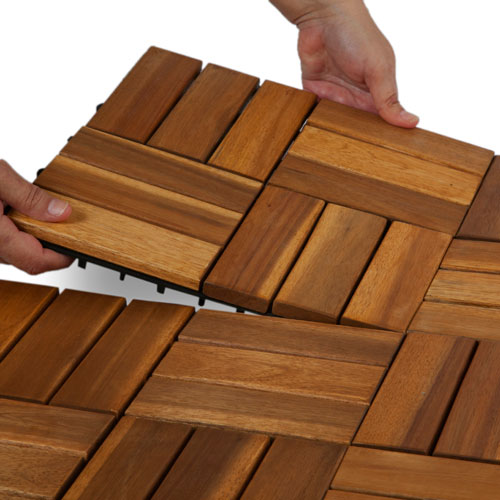 vinasia 12 slats acacia wood deck tile